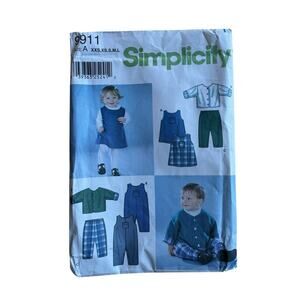 Vintage SIMPLICITY Baby Dress Romper Pants Lined Jacket Pattern 0-24lbs 18m 9911